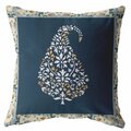 Palacedesigns 18 in. Paisley Indoor & Outdoor Throw Pillow White Orange & Navy PA3099044